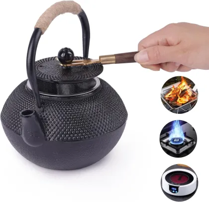 Stovetop Safe Japanese Tetsubin Cast Iron Teapot with Stainless Steel Infuser