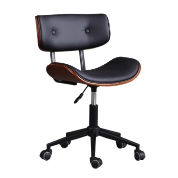 Luksusowe proste krzesło biurowe Wygodne obrotowe stałe drewniane zadanie komputer ergonomiczne krzesło biurowe biurowca