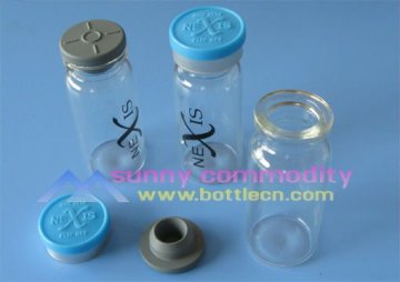 clear injestion vials/serum vial 20mm flip off caps with logo made of low borosilicate glass tubing