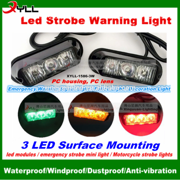 led dash deck grille strobe light head, red blue green white amber led warning strobe flash light
