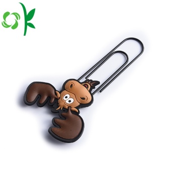 High Quality Cartoon Silicone Clip Bookmark for Promotion