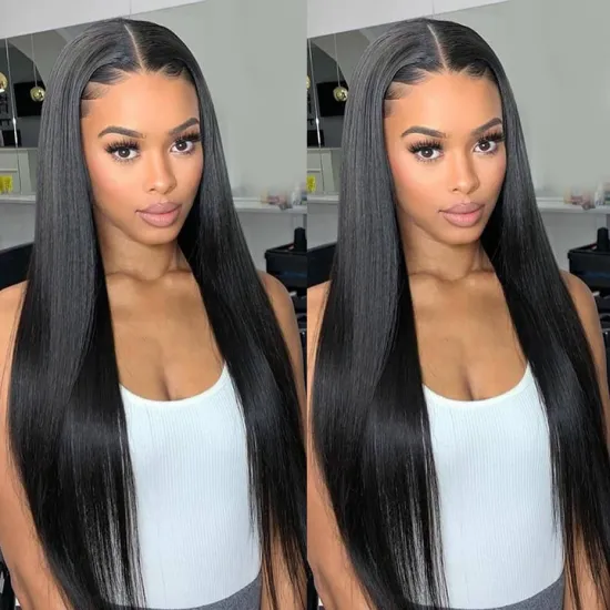 One Donor Virgin Blonde Hair Lace Wigs For Women,Cheap Peruvian Human Hair Bone Straight Cuticle Aligned 5x5 Lace Closure Wig