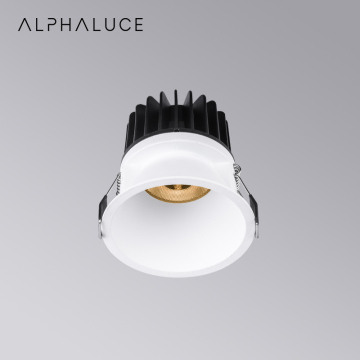 White Hotel LED Ceiling Light - Deep Recessed Small Trim with Texture, 10W