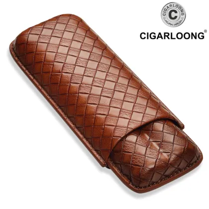 COHIBA cigar case holds 2 cigars travel portable humidor cigar case leather CD-1016