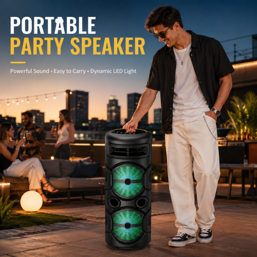 Taşınabilir Çift Woofer Parti Hoparlörü