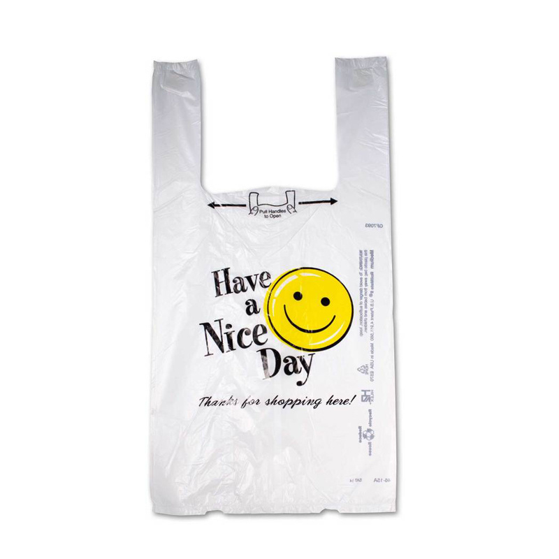 Well Made Wholesale Customized HDPE LDPE Materials Food Grocery Packaging Plastic Smile Face Printed Bag