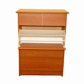 Wooden Shoe Cabinet with Two Small Drawers