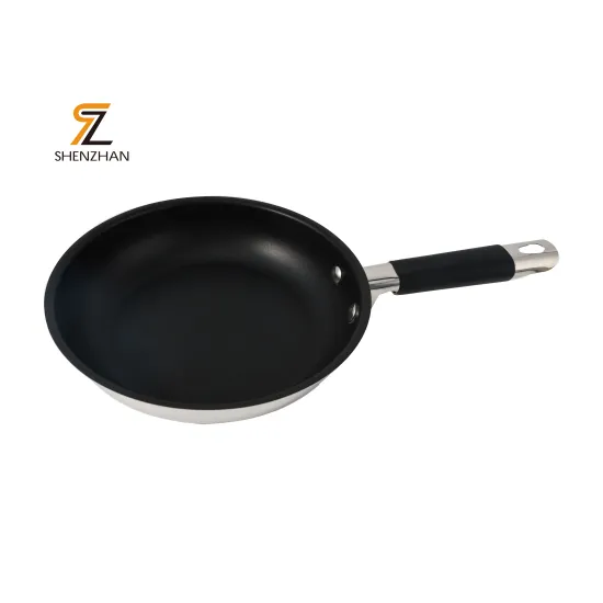 24cm Nonstick Frying Pan: Stainless Steel and Aluminum Construction, Compatible with Induction Cookers and Gas Stoves