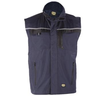 Grigio con gilet invernale nero