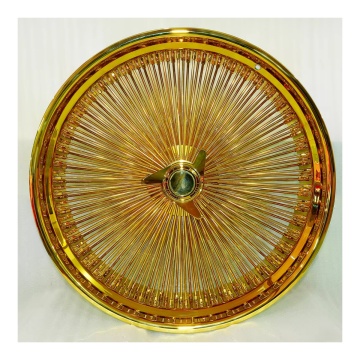 Jiangzao Roues de fil à rayons de 24 pouces - tous les rayons de Titanium Gold 180 pour les vieilles voitures classiques lowrider vintage