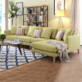 Wooden Legs Linen Corner L-Shaped Sectional Sofa