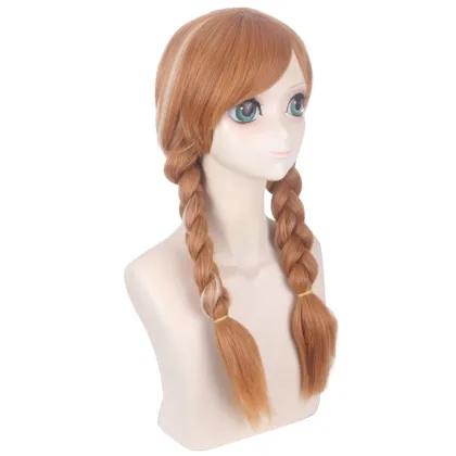New Heat Resistant Double Braided Frozen 2 Princess Anna Synthetic Cosplay Wigs for Cosplay Lovers