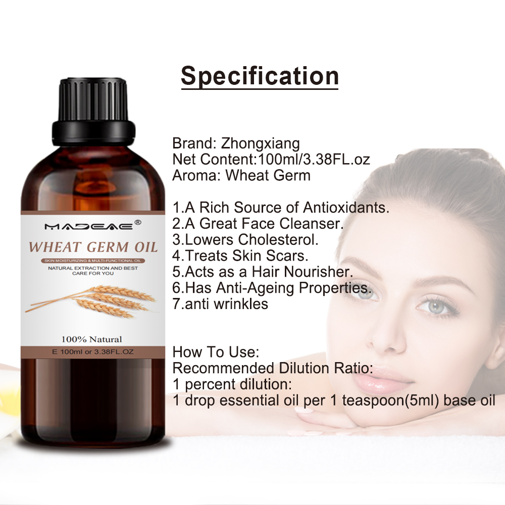 wholesale bulk natural Wheat Germ carrier Oil Face Massage