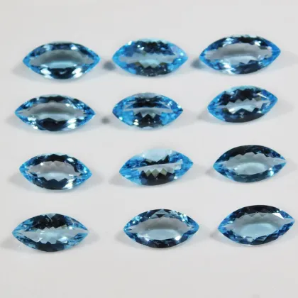Marquise topaz Jewelry Making Natural Swiss Blue Topaz