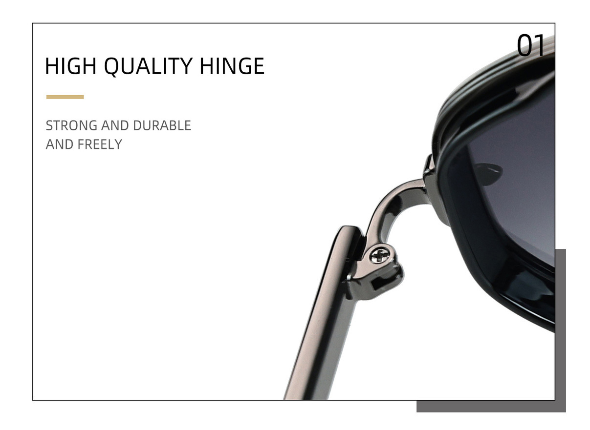 Unisex Oval Sunglasses with Textured Metal Temples ME2179-Hinge