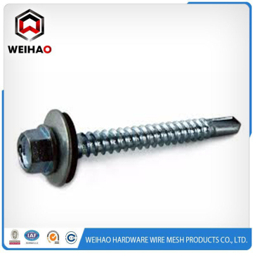 White zinc plated hex head self drilling screw