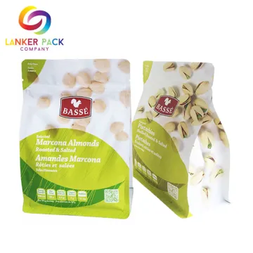 Custom Zipper Plastic Bag Printing Flat Bottom Pouch