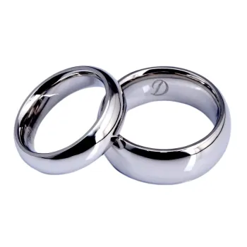 Wholesale Custom Sterling Silver Wedding Rings: Minimalist 925 Silver Aperture Ring for Couples