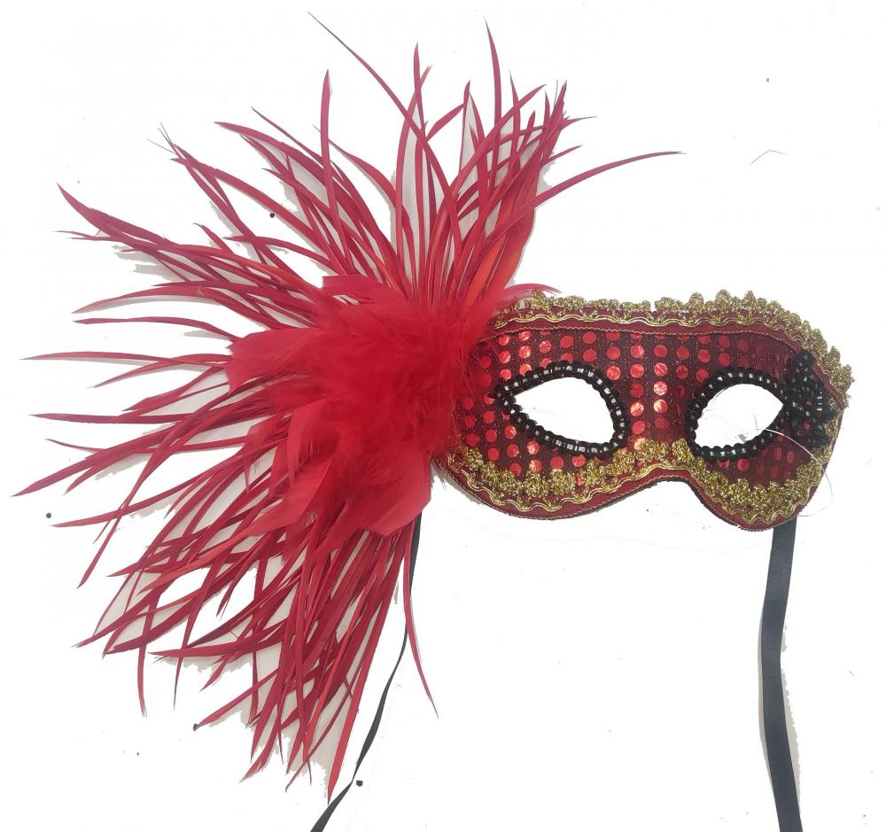 Party Cosplay Feather Mask avec bord doré