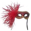 Party Cosplay Feather Mask с позолоченным краем