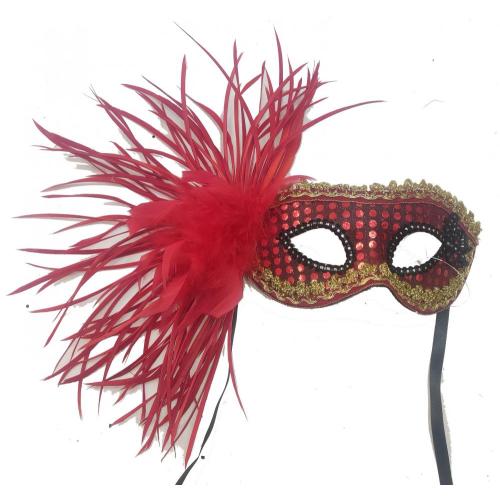 Party Cosplay Feather Mask с позолоченным краем