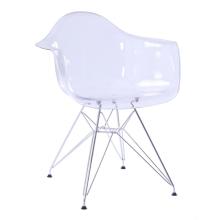 Chaises de réplique transparentes en plastique Eames DAR à manger