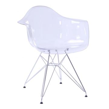 Eames DAR Esszimmerstühle aus transparentem Kunststoff