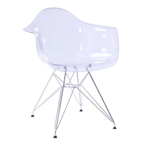 Sillas réplica transparentes de plástico de comedor DAR de Eames