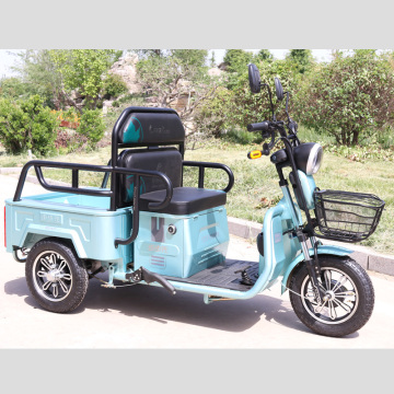 electric tricycle with small rear cargo box