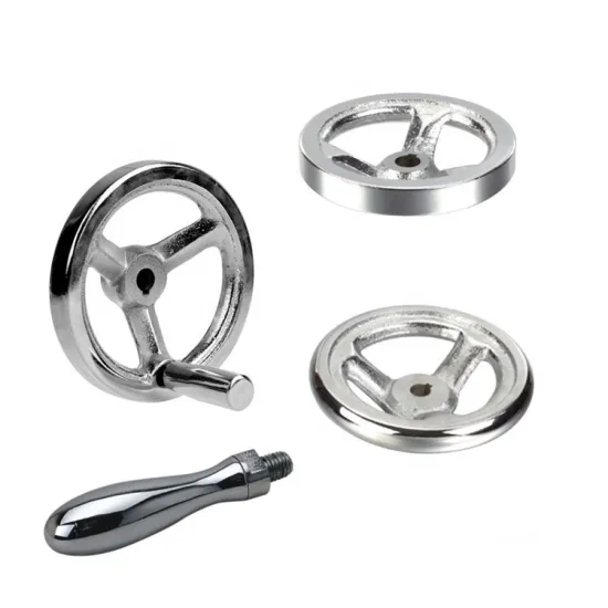 ISO 9001 Certified Stainless Steel Handwheels DIN 950 with 3-Spokes and Handle