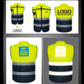 Hivis Black Bottom Class 2 Construction Work Vest