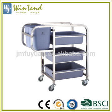 Hotel cleaning trolley double bucket straight legs cleaning service trolley