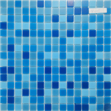 Carreaux de piscine murale blanche bleu 20x20 mm en verre bleu