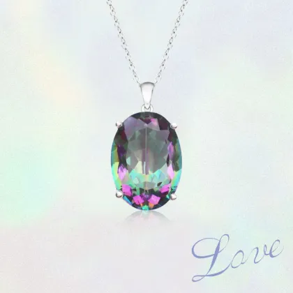 rainbow mystic fire topaz loose gemstone pendant