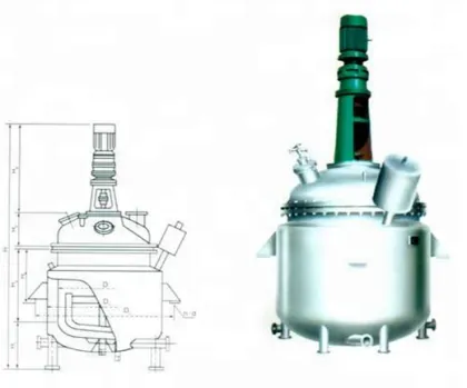 Horizontal stainless steel chemical mixing reactors