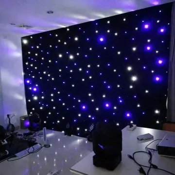 Homei Lighting Backdrop Cloth Light LED Star Curtain for Wedding Stage Decoration