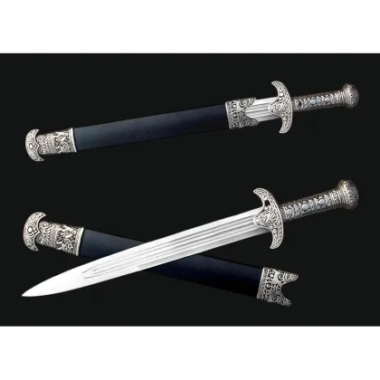 Artisan Short Sword with Ornate Handle Design