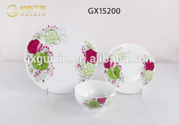 GUIXIN 15-piece Round Lovely Garden Ceramic Tea set, Service for 6, Red
