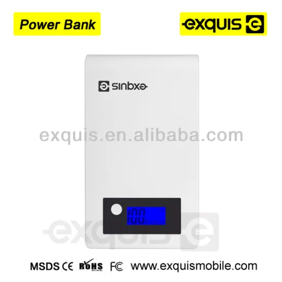 Big capacity 15000mAh Power Bank with LED light and indicate screen portable dual output white color