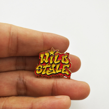 Custom Enameled Metal Labels with Printed Machinery and Gold 3D Logo