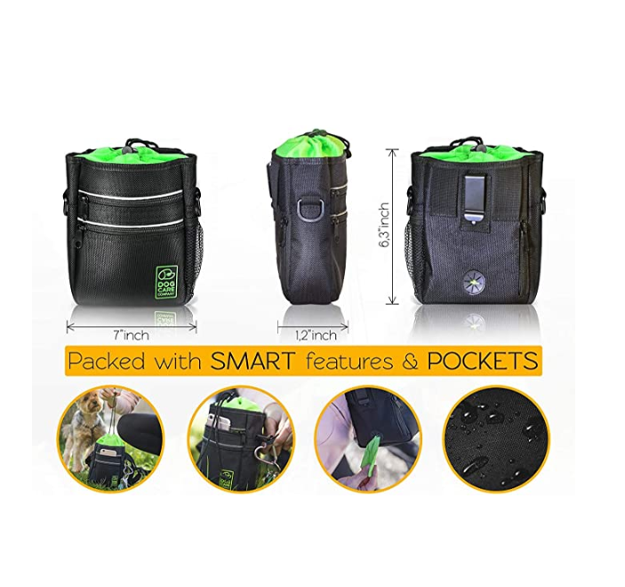 Dog Treat Pouch Built-in Poop Bag Dispenser