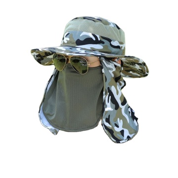 Summer Removable Face Cover Wide Brim Fishing Hat for Outdoor UV Sun Protection