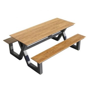 High Quality Outdoor Aluminium Garden Table and Bench Set