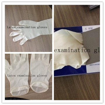 Disposaable latex exam gloves
