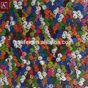 new multi sequins colourful embroidery fabric 100% nylon
