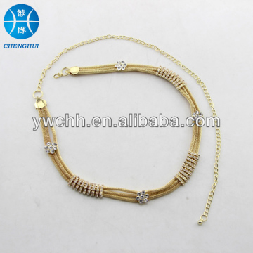 Ladies new design wait chain belt gold waist chain