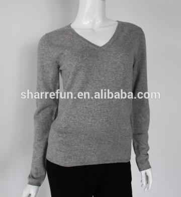 Wholesale Ladies' Knitwear Cashmere V-neck sweater