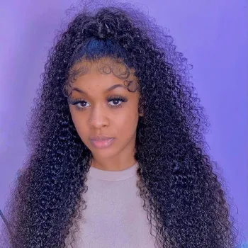 Vendor Cheap Raw Brazilian Virgin Kinky Curly Human Hair Hd Full Lace Front Wig Transparent Lace Frontal Wigs For Black Women