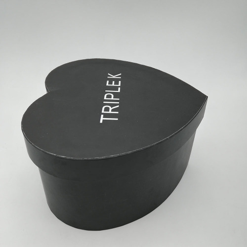 Custom Heart Flower Paper Black Gift Box