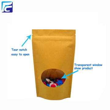 Ziplock kraft paper bag with clear window